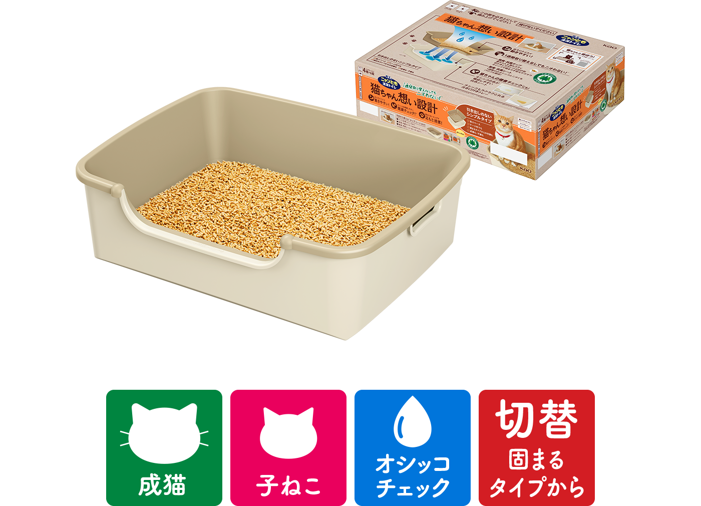 ニャンとも清潔トイレセット [約1か月分チップ・シート付] 猫用ト 管27Uo