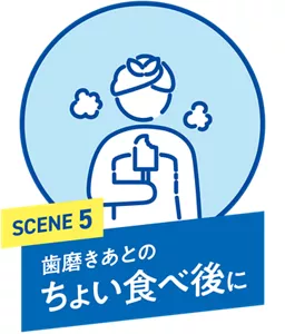 SCENE 5. 歯磨きあとの ちょい食べ後に