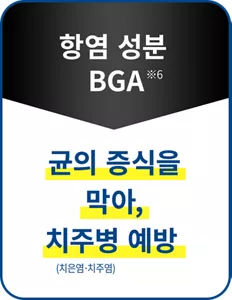 항염 성분 BGA(※6): 균의 증식을 막아, 치주병 예방 (치은염·치주염)