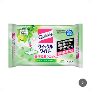 クイックルワイパー立体吸着ウエットシート｜ホコリ、髪の毛、べたつきまで一気にサッパリ｜シトラスハーブの香り