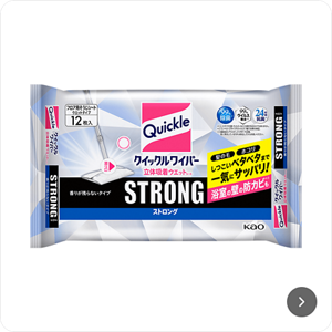 クイックルワイパー立体吸着ウエットシートストロング｜キッチンの油汚れや床のベタつきを強力除去｜香り残らないタイプ