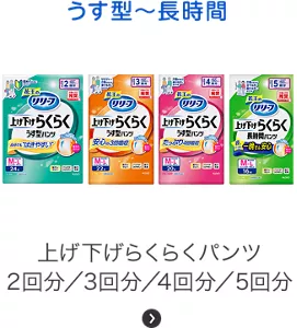 うす型～厚型 安心の介護シリーズ リハビリテーションパンツ 3〜5回分吸収