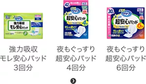 強力吸収 モレ安心パッド 3回分　夜もぐっすり超安心パッド 4回分　夜もぐっすり超安心パッド 6回分