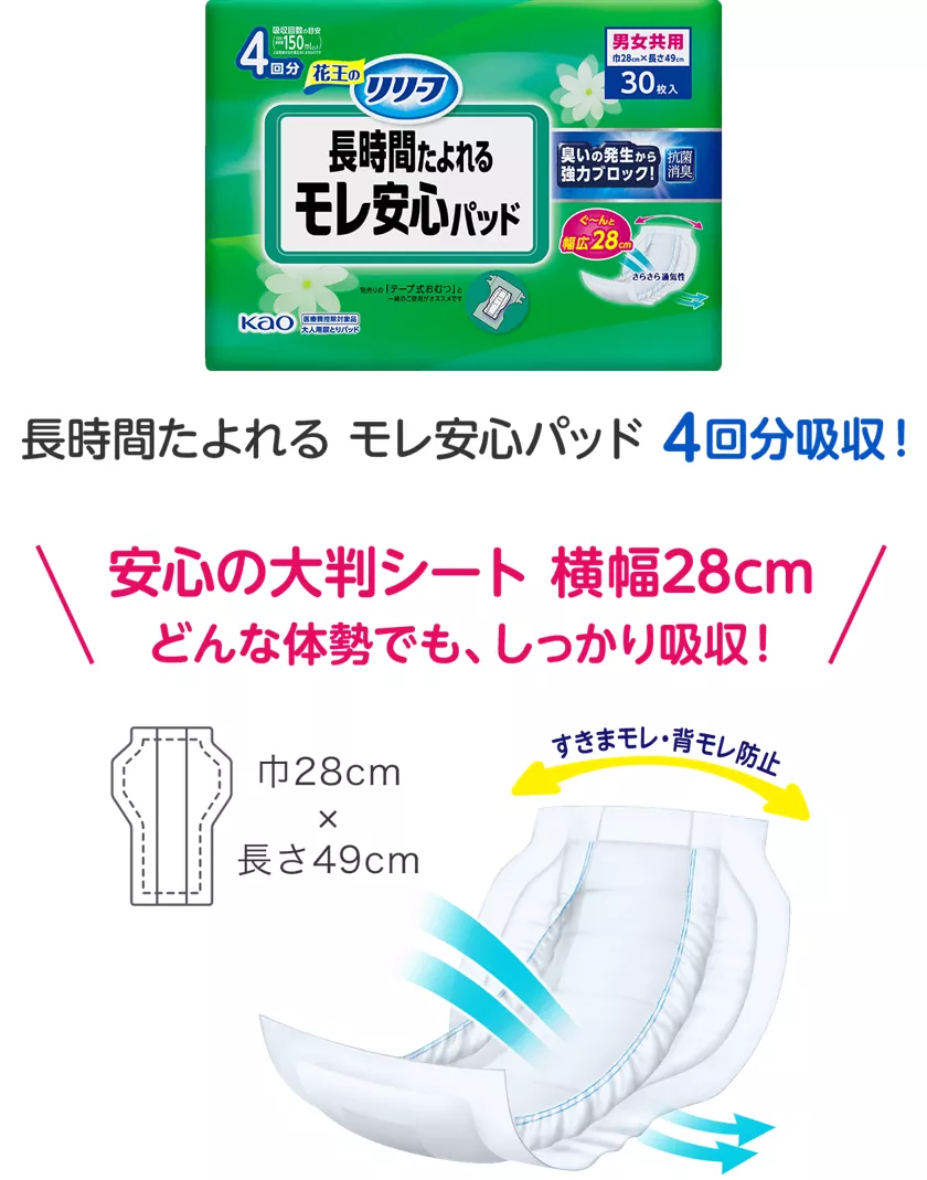 花王 リリーフ＜公式＞ モレ安心パッド テープ式用尿とりパッド