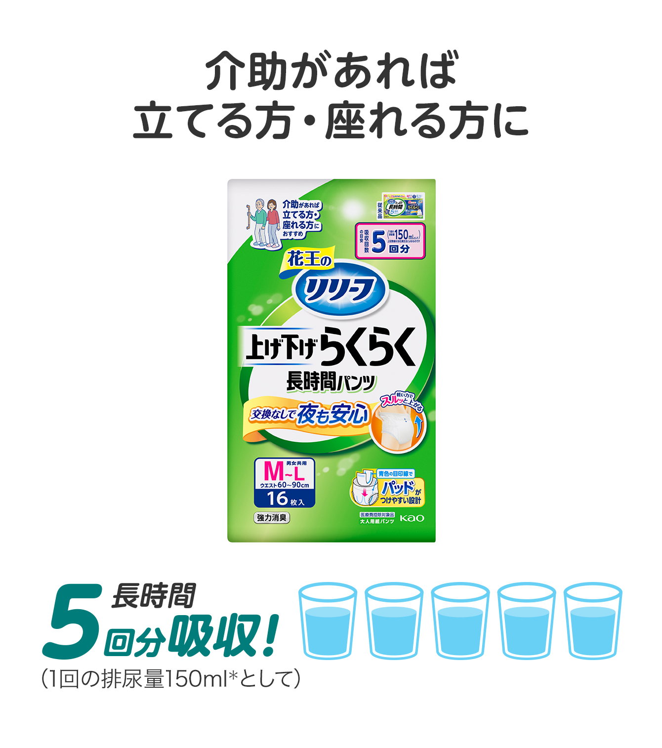 花王リリーフ＜公式＞ 上げ下げらくらくパンツ 大人用おむつ
