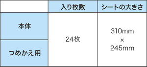 リリーフ トイレに流せるおしりふき 仕様一覧表