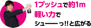1プッシュで約1m軽い力でシューーーっ!!と広がる