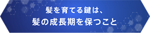 髪を育てる鍵は、髪の成長期を保つこと