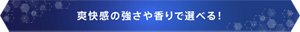 爽快感の強さや香りで選べる！