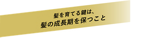 髪を育てる鍵は、髪の成長期を保つこと