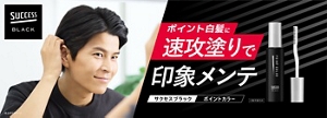ポイント白髪に速攻塗りで印象メンテ。サクセスブラック ポイントカラー（白髪用着色料）