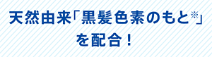 天然由来「黒髪色素の­もと※」を配合！