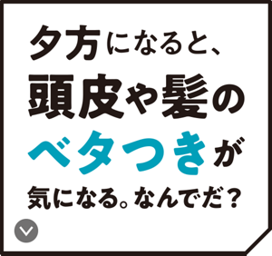 夕方になると、頭皮や髪のベタつきが気になる。なんでだ？