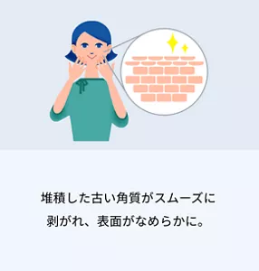 3.堆積してた古い角質がスムーズに 剥がれ、表面がなめらかに。