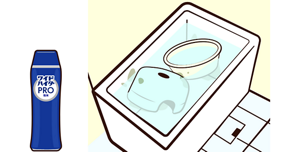 ワイドハイター PRO 粉末を使ってつけおきしているイラスト