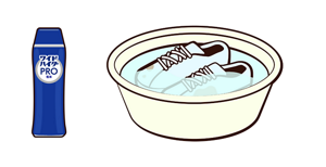 ワイドハイター PRO 粉末を使ってつけおきしているイラスト