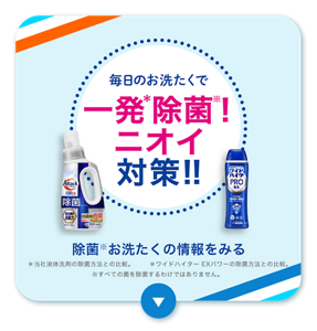毎日のお洗たくで一発除菌！ニオイ対策！ 除菌お洗たくの情報をみる