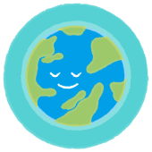 Illustration of Earth with a teal background. 