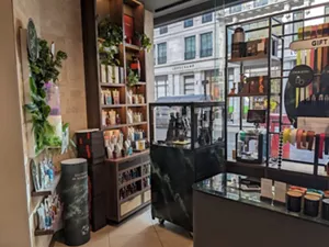 Image of the interior of the MOLTON BROWN Regent Street store, where the decoration processing machine is installed