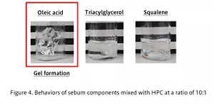 Figure 4. Behavior of each component contained in sebum mixed with HPC at a ratio of 10:1.
