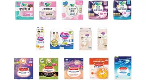 旗下品牌Laurier、MegRhythm和Merries的各種產品照片。