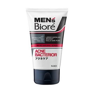 Men's Biore Scrub Facial Wash Acne Bacterior 100g