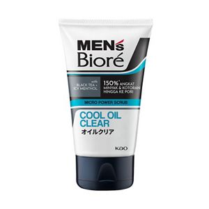 Men's Biore Scrub Facial Wash Cool Oil Clear 100g