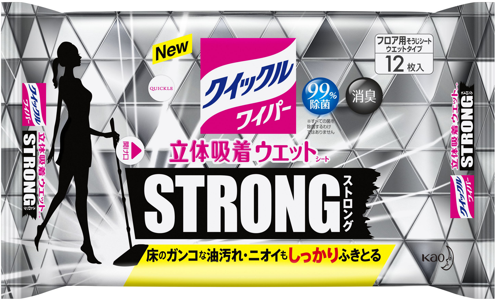 花王 クイックルワイパー 立体吸着ウエットシート ストロング 新発売 花王 クイックルワイパー 立体吸着ウエットシート ストロング 新発売