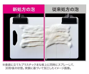 新処方の泡と従来処方の泡の比較画像