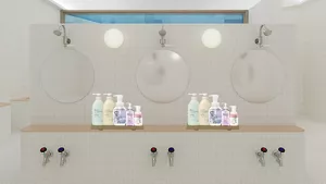 小杉湯原宿浴室、花王商品イメージ画像