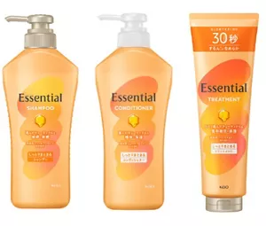 【商品画像】エッセンシャルしっとりまとまるシャンプー、コンディショナー、トリートメント