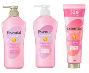 【商品画像】エッセンシャルふんわりうるツヤシャンプー、コンディショナー、トリートメント
