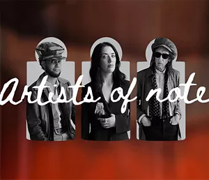 Artists of Noteの3名の英国人アーティストが映っているビジュアル画像