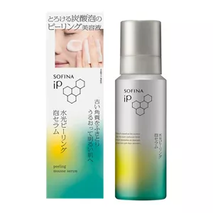 ソフィ－ナ iP 水光ピーリング泡セラム＜ふきとり美容液＞のパッケージと本体イメージ