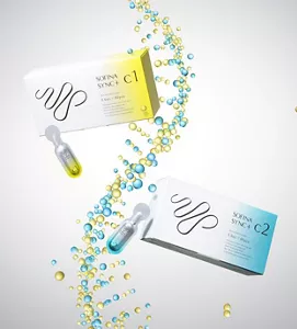 新スキンケアブランド「ソフィーナ シンクプラス」の 先行美容液『ソフィーナ シンクプラス 角層シンクロチューナーC1』『ソフィーナ シンクプラス 角層シンクロチューナーC2』のキービジュアル