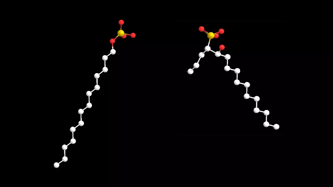 一般的な界面活性剤と「Bio IOS®」の分子構造