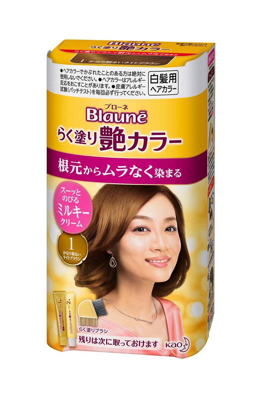 花王 製品カタログ ブローネ らく塗り艶カラー 1 かなり明るいライトブラウン 花王 製品カタログ ブローネ らく塗り艶カラー 1 かなり明るいライトブラウン