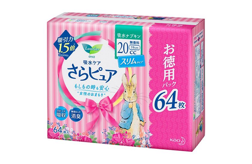 花王｜製品カタログ｜ロリエさらピュア スリムタイプ２０ｃｃ 吸水ナプキン スーパージャンボ６４枚