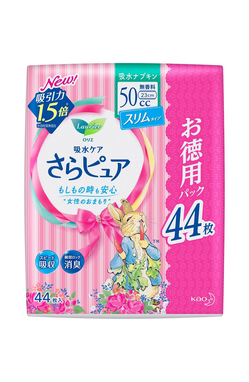 花王 製品カタログ ロリエさらピュア スリムタイプ５０ｃｃ 吸水ナプキン スーパージャンボ４４枚