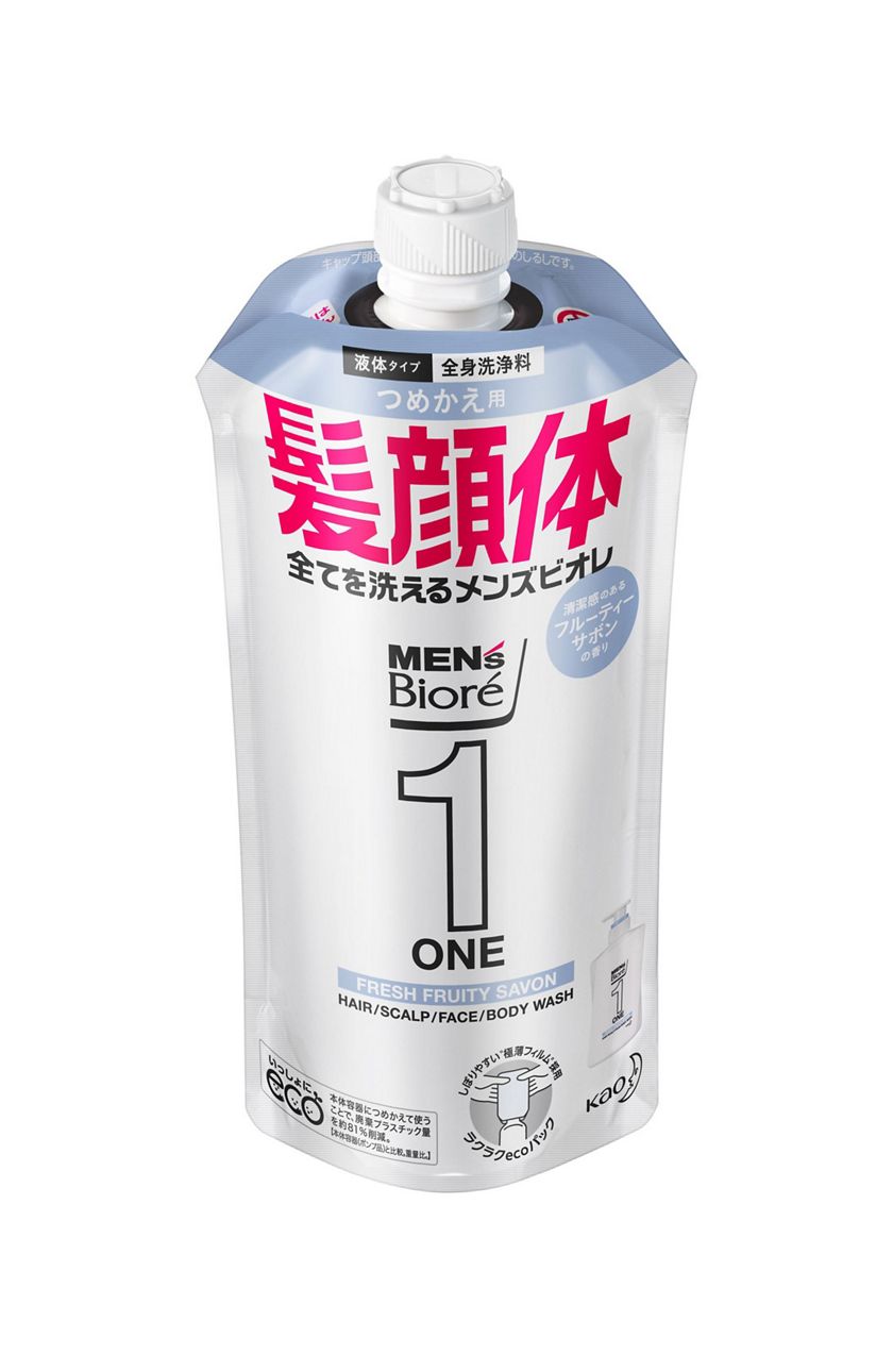 花王｜製品カタログ｜メンズビオレ ONE オールインワン全身洗浄料 清潔感のあるフルーティーサボンの香り ［つめかえ用］