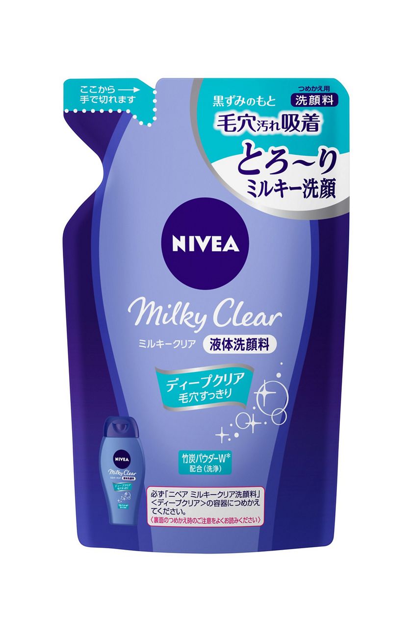 花王 製品カタログ ニベア ミルキークリア 洗顔料 ディープクリア つめかえ用 花王 製品カタログ ニベア ミルキークリア 洗顔料 ディープクリア つめかえ用