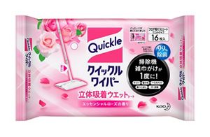 クイックルワイパー 立体吸着ウエットシート エッセンシャルローズの香り ［16枚入］