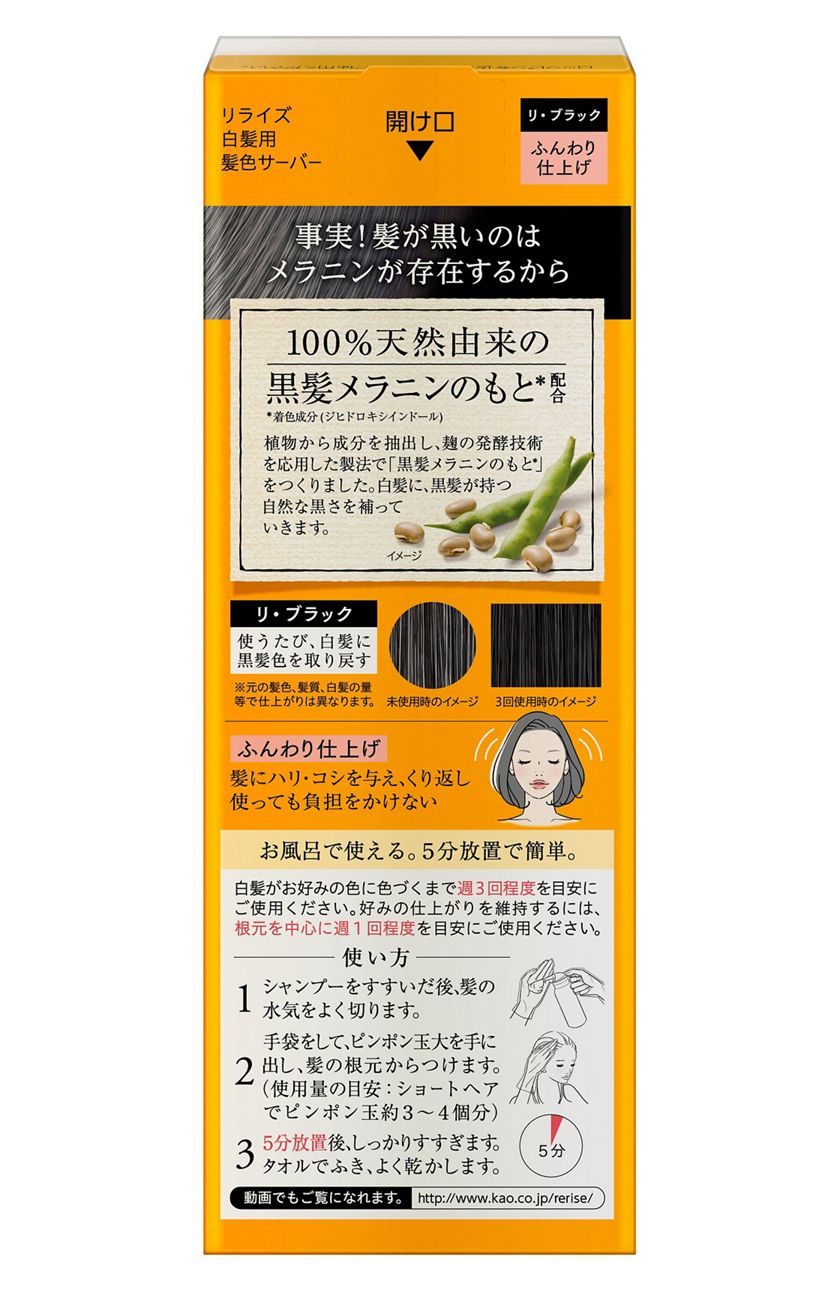花王 製品カタログ リライズ 白髪用髪色サーバー リ ブラック ふんわり仕上げ サーバーヘッド付き