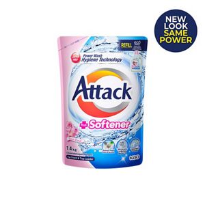 Attack Liquid Detergent Plus Softener 1.4kg Refill