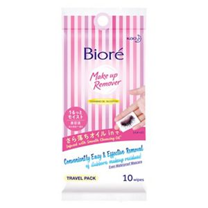 Biore Cleansing Oil-In-Cotton Makeup Remover Wipes Moisture Travel Pack 10s