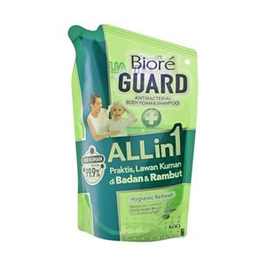 Biore GUARD Antibacterial Body Foam & Shampoo All-in-1 Hygienic Refresh 400ml Refill Pouch