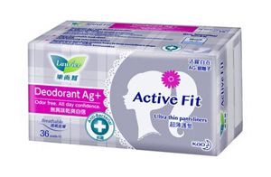 Laurier Active Fit Pantyliners Deodorant Ag+