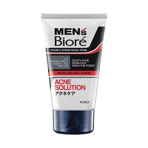 Men's Biore Double Scrub Facial Foam Acne Solution 50g