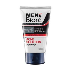Men's Biore Double Scrub Facial Foam Acne Solution 100g