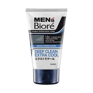 Men's Biore Double Scrub Facial Foam Deep Clean Extra Cool 50g